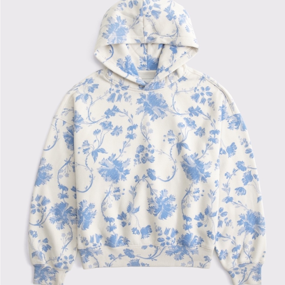 A&F Sunday Hoodie in Blue “Cream Floral” S